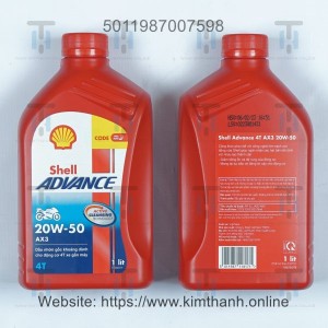 Shell-Nhớt xe số AX3 đỏ - 1 lít